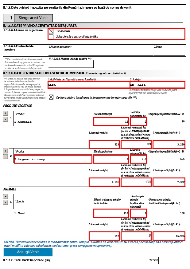 EXEMPLU de calcul privind impozitul estimat pe 2020 pentru veniturile